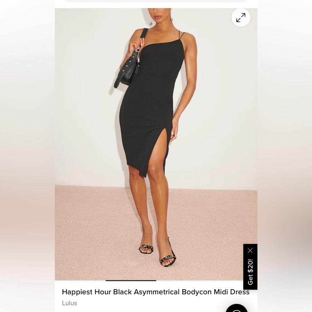 Lulu’s Happiest Hour Black Asymmetrical Bodycon Midi Dress (2021 Version)